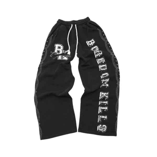 Boredom Kills | Collegiate Sweats - Black | Sweatpants