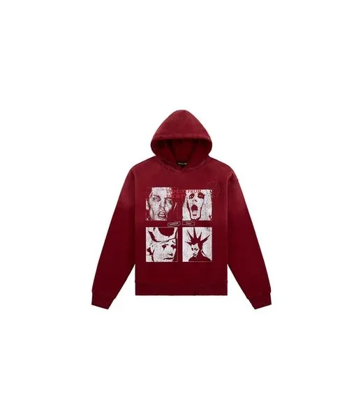 Boredom Kills Men's Red Unplug Hoodie Bk020"