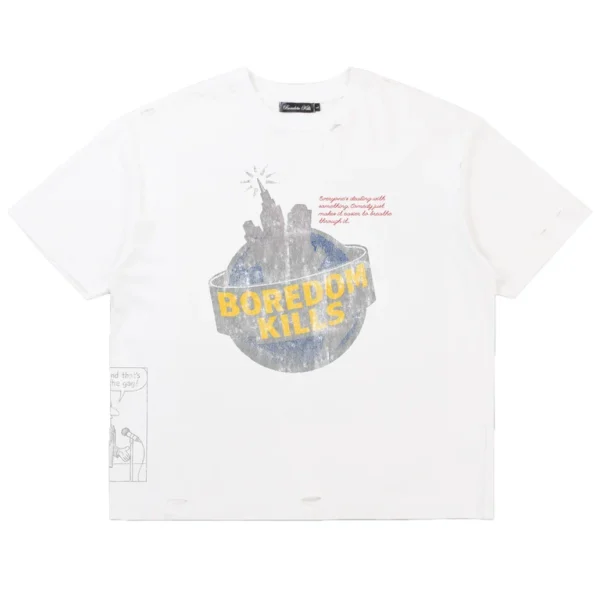 Boredom Kills Comedy Tee White
