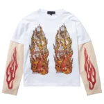 Boredom Kills Flame Layered Sweatshirt White