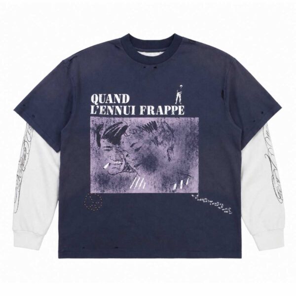 Boredom Kills French Layered L/S Tee Navy