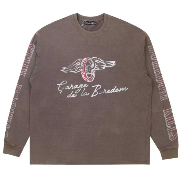 Boredom Kills Garage De La Boredom L/S Tee Vintage Grey