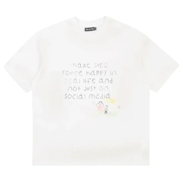 Boredom Kills Happy in Real Life Tee White