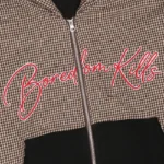 Boredom Kills Houndstooth Script Hoodie - Image 3
