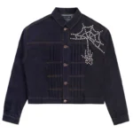 Boredom Kills Spider Pearl Denim Jacket Raw Indigo