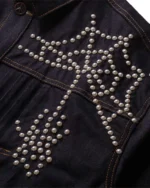 Boredom Kills Spider Pearl Denim Jacket Raw Indigo - Image 3