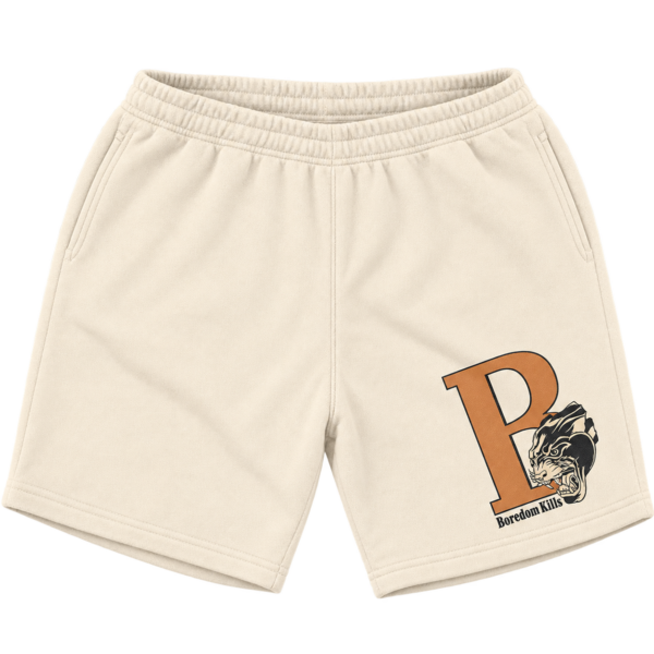 Boredom Kills B Logo Shorts-Cream