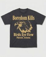 Boredom Kills Birds Eye View Eagle Tee-Black - Image 2