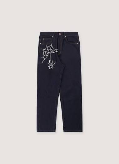 Boredom Kills Spider Denim Jeans Raw Indigo
