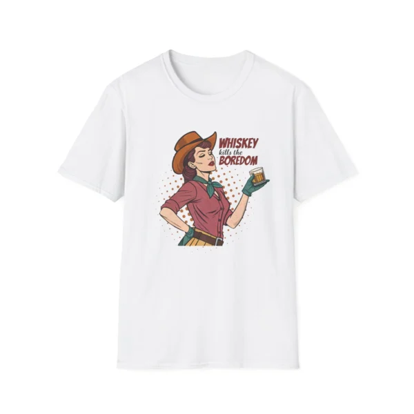 Whiskey Boredom Kills Cowgirl Retro Drink Graphic Shirt