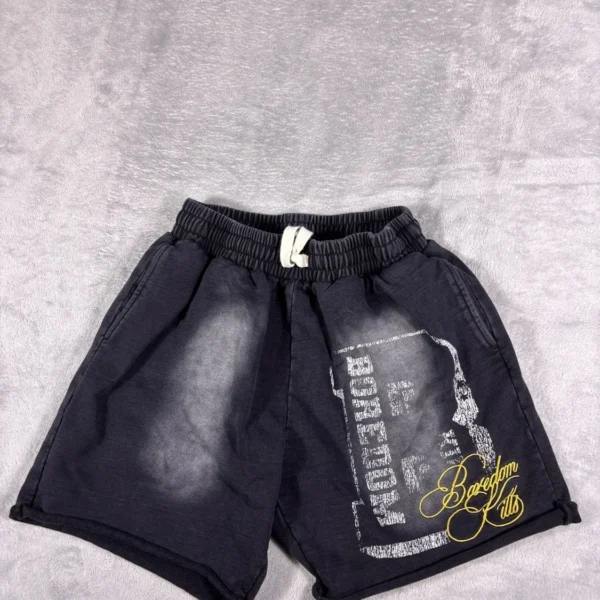 Boredom Kills Shorts Mens L Black Elastic Waist